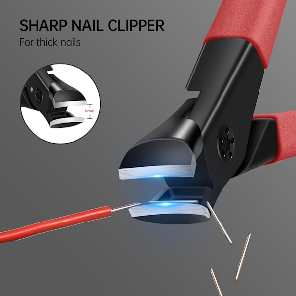 Nagelklippare för tjocka naglar Start Makers Tångklippare för tånaglar Bred käft Nageltång Kraftig nagelklippare Skarp böjd tånagelklippare för män Blue Style D