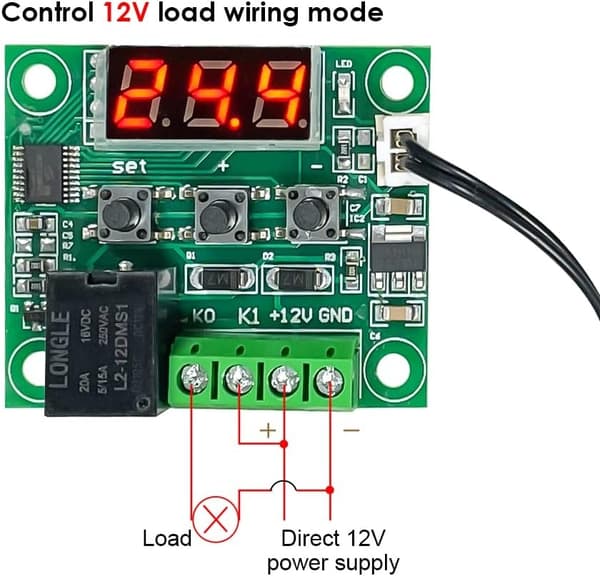 4 st Digital Termostatstyrenhet Temperatur Temp Kontrollbrytare Modulbräda 12V DC -50-110°C Temperaturkontrollbrytare
