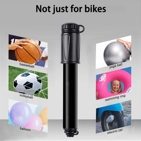 Cykelpumpe, bærbar minicykel aluminiumslegering dækpumpe luftpumpe, 100PSI højtryks håndpumpe til mountain road bike, bold, dæk