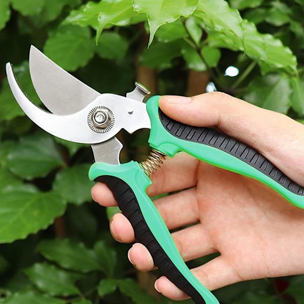 Puutarhasakset, oksasakset ja puutarhatyökalujen leikkurit, jiirisakset, kukkasakset, sakset, trimmeri, leikkurit lukittavalla kahvalla, puutarhanhoito Green Yellow