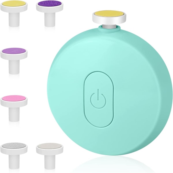 Elektrisk nagelklippare för bebis, 6 i 1 batteridriven nagelklippare manikyrset, elektrisk nagelklippare för baby nagelklippare elektrisk trimning polering Blue
