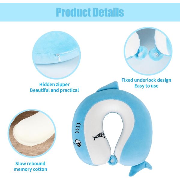 Pute Cartoon Dyre Nakkestøtte Pute 30 * 30cm Memory Foam Nakkepute U-formet Elasticitet Barn Reisepute Bærbar U-formet Pude for G 30*30cm