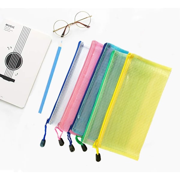 er File Zipper Bags Plastfickor Mapp Extra Tjock 10PCS (A6 Zip Bag) A610PCS