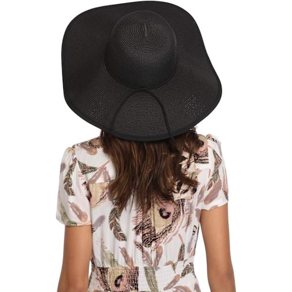 Dame Bredskygget Solhat Floppy Foldbar Rulle op Cap Strand Solhat UPF 50+ 01 Style Bblack