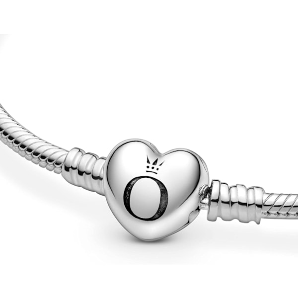 Moments Dame Sterling Sølv Hjerte Lås Slangekæde Armbånd til Charms 19