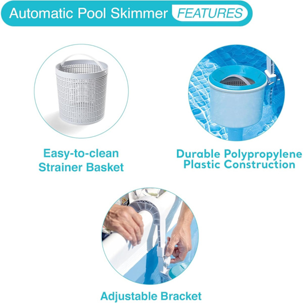 Pooltilbehør Trapezformet poolstøtte Skimmer Poolrenser