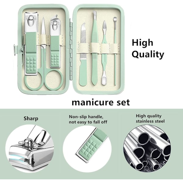 Manikyrset Nagelklippare Set Män Kvinnor Tå Finger Nagelklippare Personlig Vård Verktyg med Bärbar Resväska Manikyr Pedikyr Verktyg Grooming Kit
