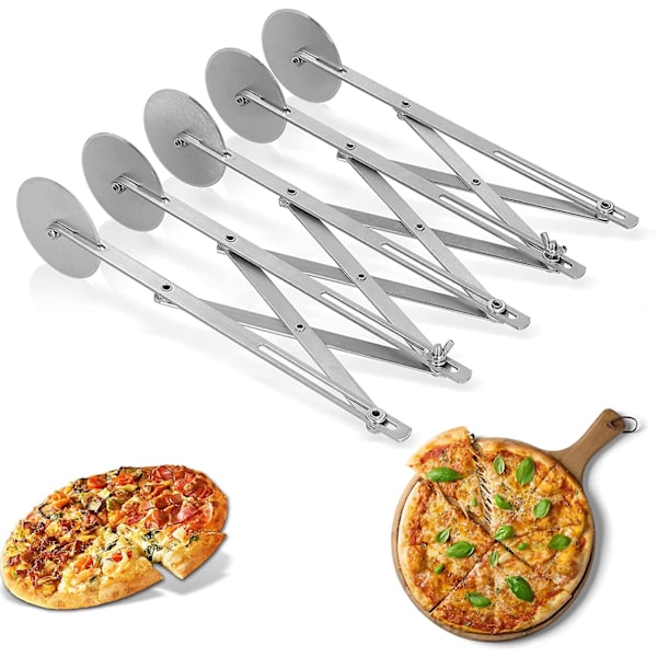 Pastaskærer, Multi-hjul Udtrækkelig Rustfrit Stål Pizzaslicer Multi-rund Dejdeler Til Køkken Bageværktøj(5 Hjul)