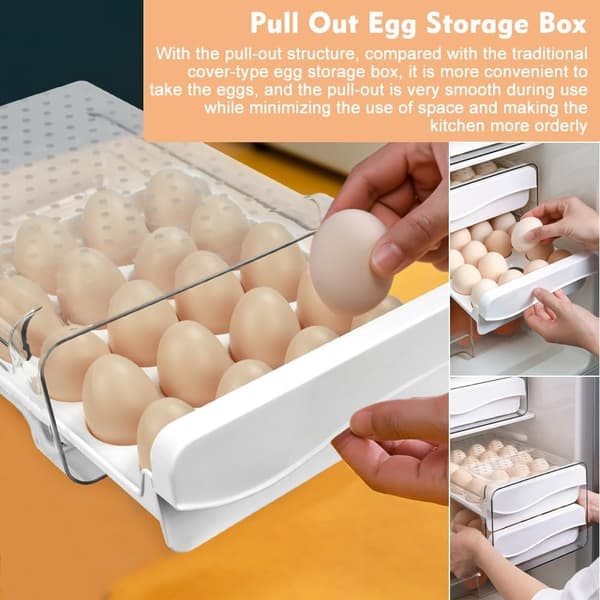 Høykvalitets Eggboks i PP+PET-plast - 24,5x12x7cm Eggoppbevaring Kjøleskap Eggboks Rommer 20 Egg