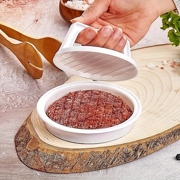 Hamburgerpresse for Perfekte Burgere - Hamburgerform Patty Maker hvit