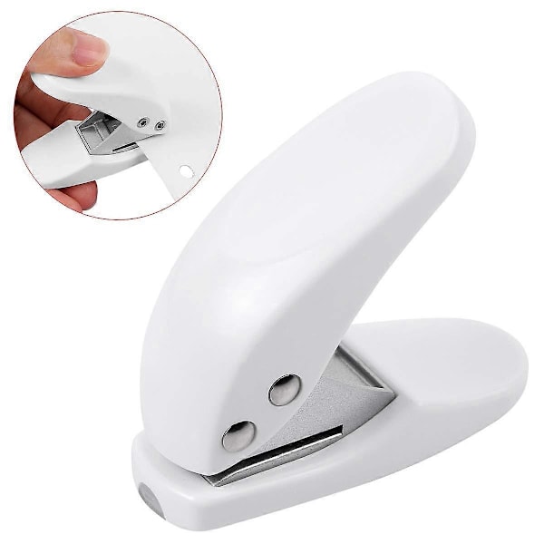 Mini Hålslagare, enkel Hålslagare för papper (vit, 1 ring)