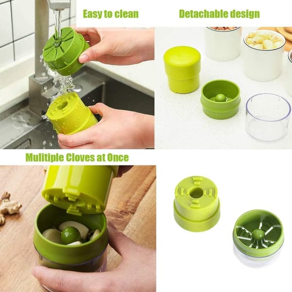 Garlic Press, Garlic Grinder Ginger Crusher, Crushing Press, Easy to Clean and Very Durable with Storage Jar