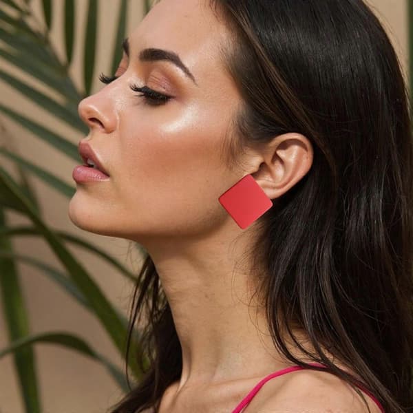 Stilrena örhängen i godisfärger för kvinnor, geometriska akrylörhängen, eleganta accessoarer för bröllopsfester White