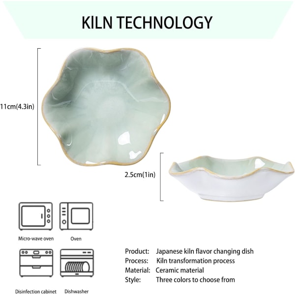 Keramisk Skeholder, Teposeholder, Blomstformet Skeholder Køkken, Sauceskåle, Sushi Soy Dip Skål, Kaffe Station Dekoration Kaffe Tilbehør Green