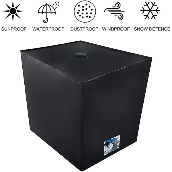 Vandtankdæksel, Tankdæksel 1000 L IBC, Anti-støv Anti-UV Anti-regn (116 x 100 x 120 cm)