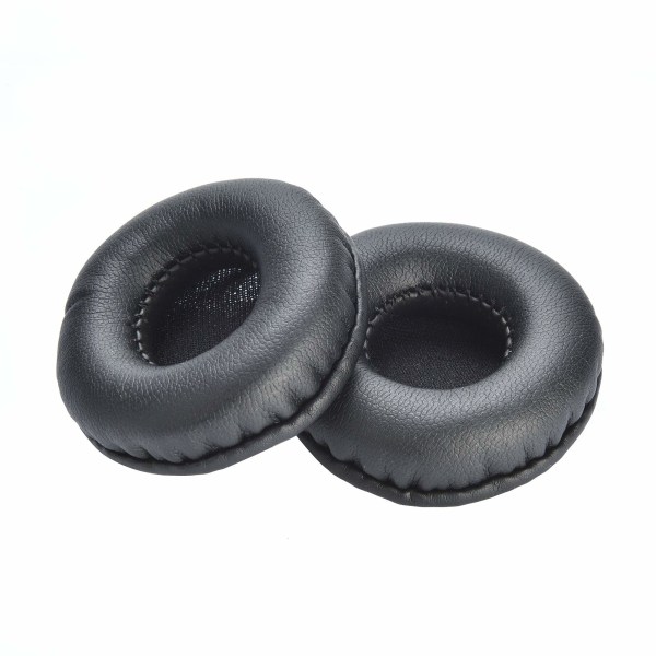 1 par runde ørepuder Universal erstatnings ørepuder Premium proteinlæder Memory Foam ørepuder til hovedtelefon ørekop med 6,5 cm diameter