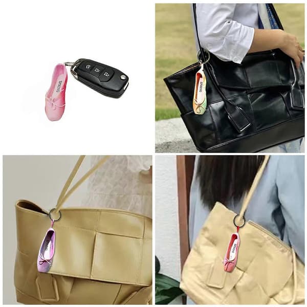 Blå/Pink/Orange/Rosarøde nøgleringe Mini Balletsko Nøglering Håndlavede Biltasker Nøgleringe til Balletentusiaster Rosarød Pink