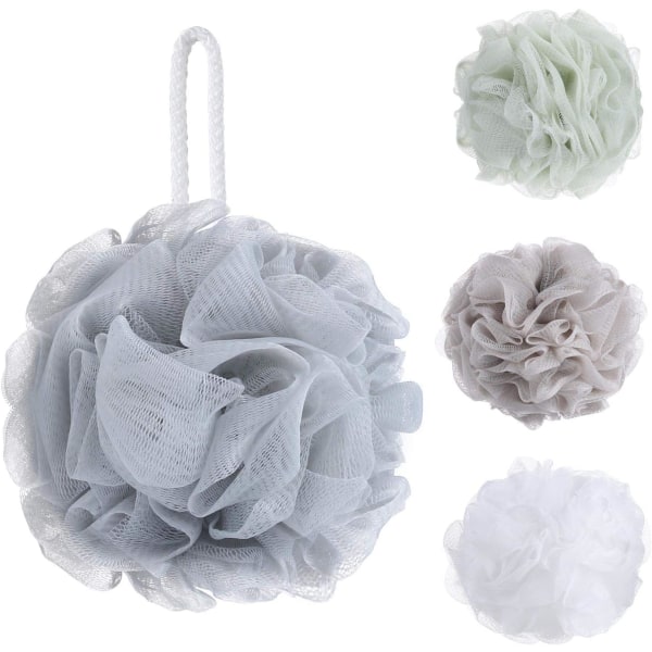 4-pack nätpuff badsvamp - nätluffa kroppsexfolierande duschboll duschsvamp