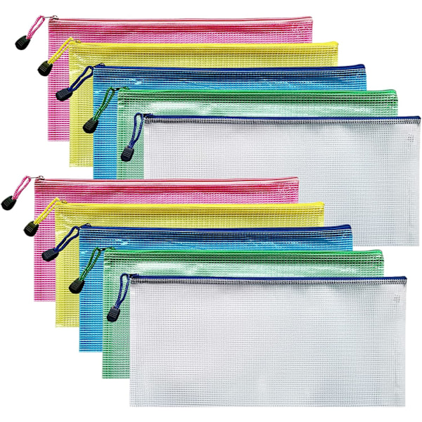 er File Zipper Bags Plastfickor Mapp Extra Tjock 10PCS (A6 Zip Bag) A610PCS