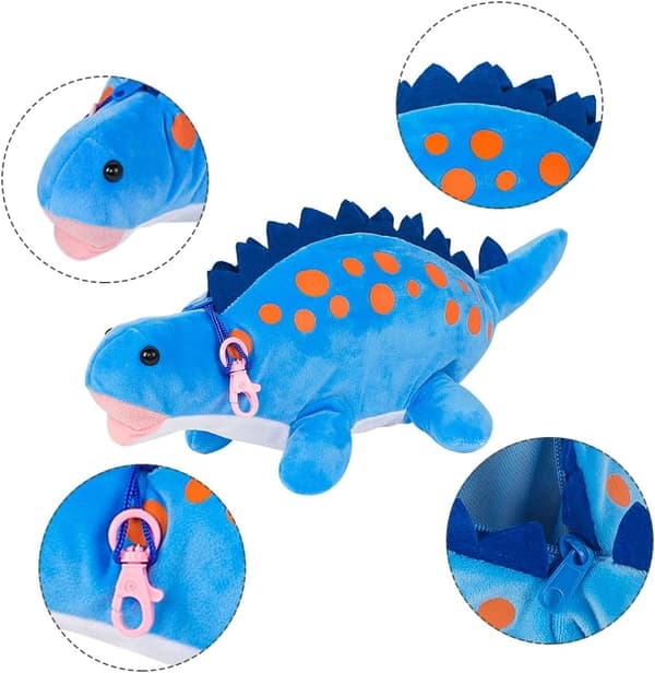 Penal Dinosaur Barn 3D Glidelås Skrivesaker Organizer Blå