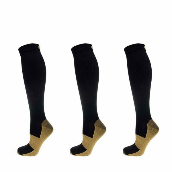 3 par kompresjonsstrømper for menn og kvinner - Best Graduated Athletic Fit for Running, Nurses, Maternity - Boost Stamina, Circulation & Recovery