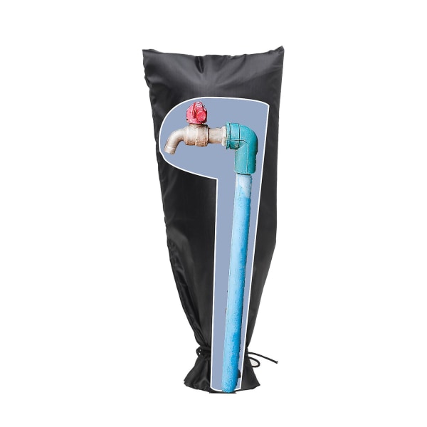Utendørs vannkrandeksel Utendørskrandeksel Vanntett termisk deksel Frostbeskyttelsesdeksler for vinterkran, 20 * 50 cm (1 stk, svart)