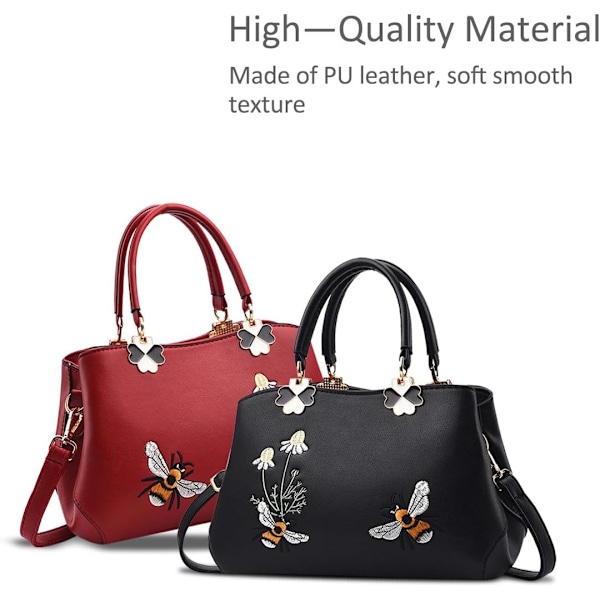 Herre Top Handle Håndvesker Retro Crossbody Bag Dame Mote Skulder Bag Veske Tote Broderi