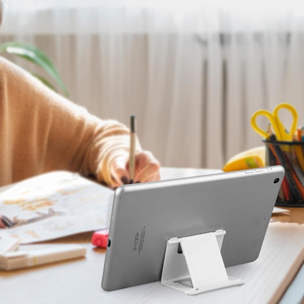 2 kpl Taitettava Puhelinteline, Mini Tabletti Puhelinteline Monikulmainen Matkapuhelinpidike Kannettava Puhelinteline Mobiilipuhelimen Telakat Työpöydälle Kotiin Elokuvien Katseluun White