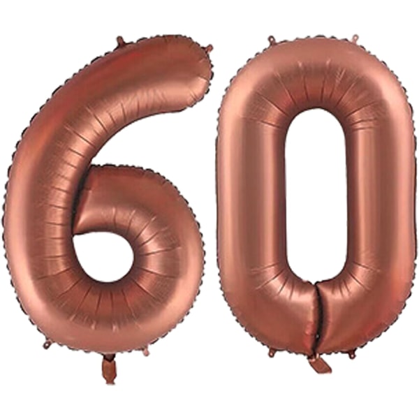 Numeropallon, värikkäät helium-numeropallon syntymäpäiväpalloihin, itse täyttyvät numeropallon, foliopallon syntymäpäiväjuhliin, uuden vuoden koristeluun Choc #60 Large