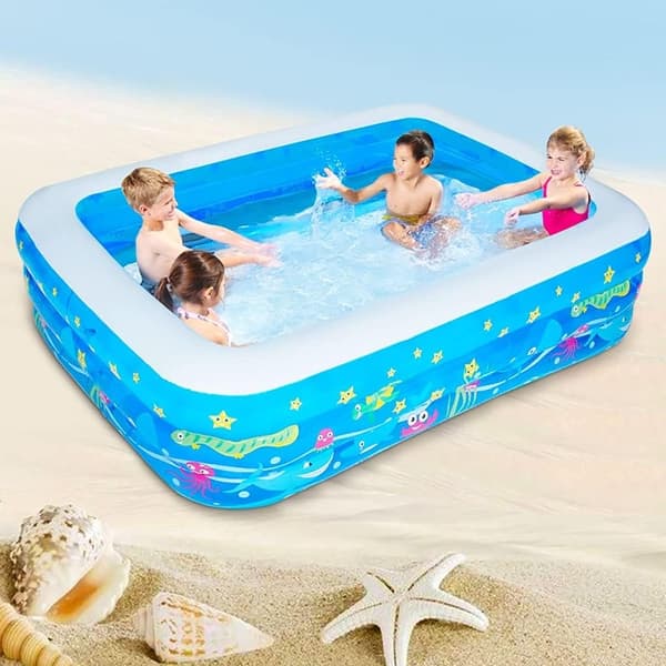 Inflatable Pool, Kids' Pool, Inflatable Leisure Pool, Outdoor Pool, Dimensions: 120 x 90 x 33 cm