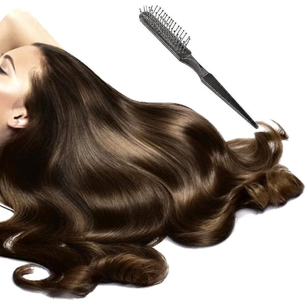 Wig Brush Hair Brush Wig Comb Rustfritt Stål Bredtanne Kam For Hår Extensions Hairpieces Toupees & Weaves Børsting Styling & Utfloking(2stk, Blac