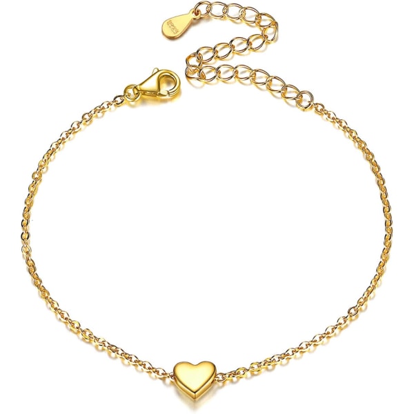 925 Sterlig Sølv Hjerte/Måne/Stjerne/Bar/Lotus armbånd til kvinder 16cm+5cm(Udvidet) Minimalist smykker(med gaveæske)