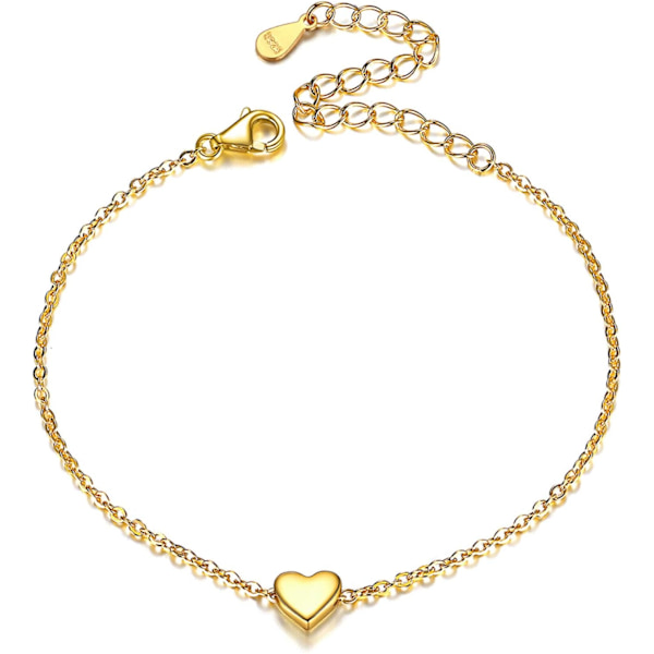 925 Sterlingsølv Hjerte/Måne/Stjerne/Bar/Lotus Armbånd Til Kvinder 16cm+5cm(Forlænget) Minimalistisk Smykke(med Gaveæske)