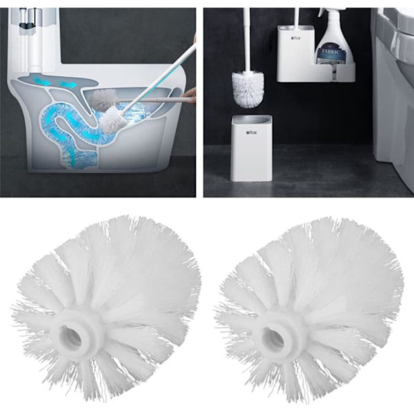 4 stk. udskiftningshoveder til toiletbørste, holdbare (hvid, 80 mm)