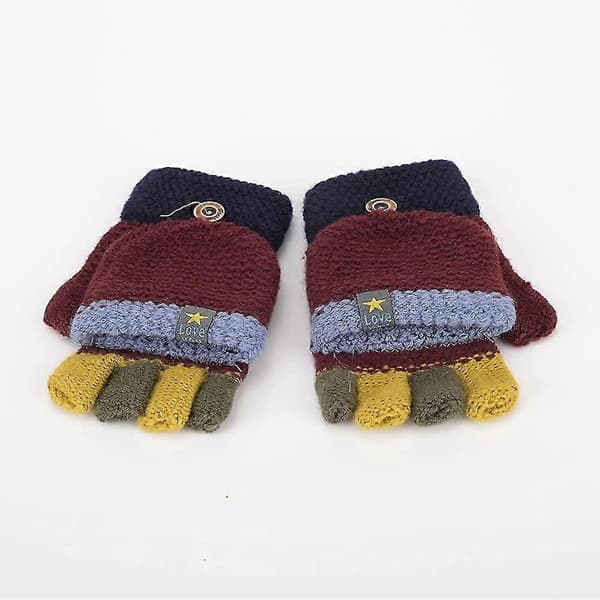 Strikkede Halvfingerhansker Unisex Varme Hansker For Jenter