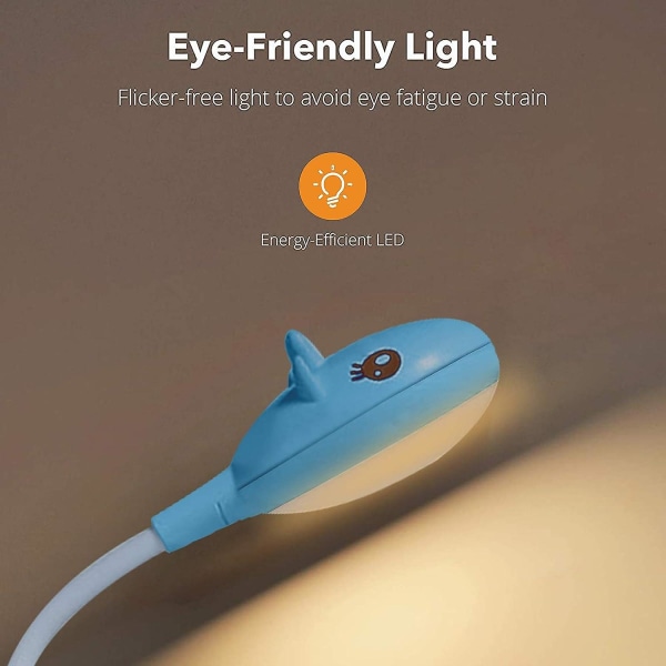 LED-pöytälamppu lapsille, pöytälamppu, 3 väriä ja himmennettävä, kosketuskytkin / USB liitäntä / kynäteline, lukulamppu lastenhuoneeseen, opiskelu, työ (b