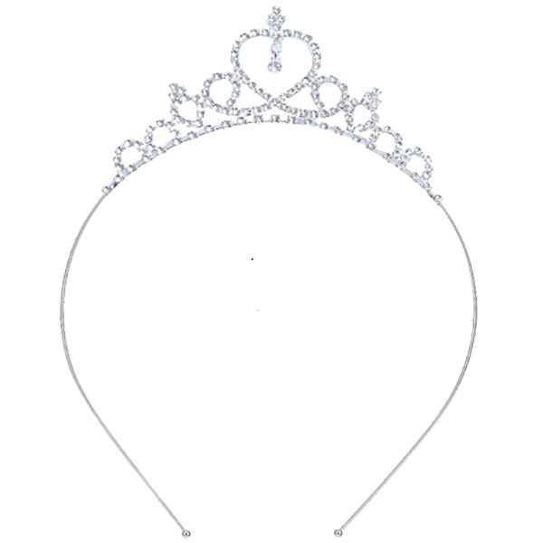 Tiara, Rhinestone Krystall Perle Prinsesse Tiara, Hodebånd Tiara, Bryllupsgave Prinsesse, Tiaraer for Jenter, Prinsessekrone, Hårbånd, (Hjertekrone)