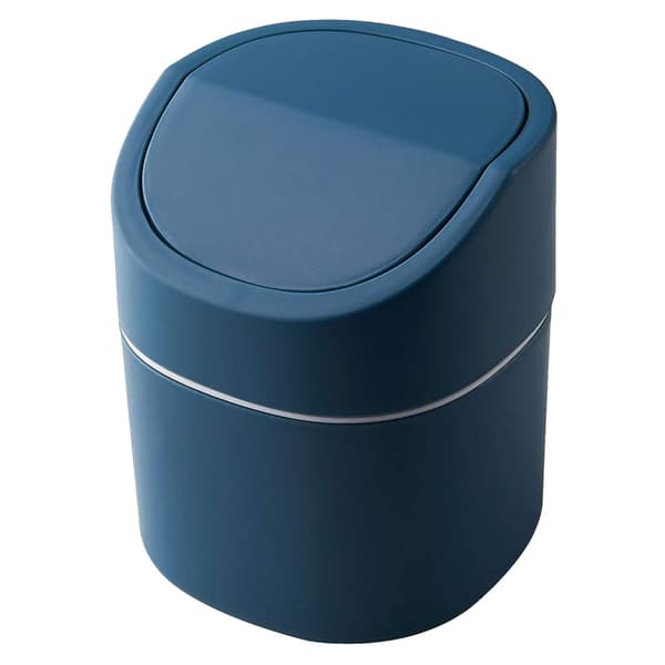 Modern Mini-skraldespand i plast med låg til badeværelse, skrivebord, bordplade