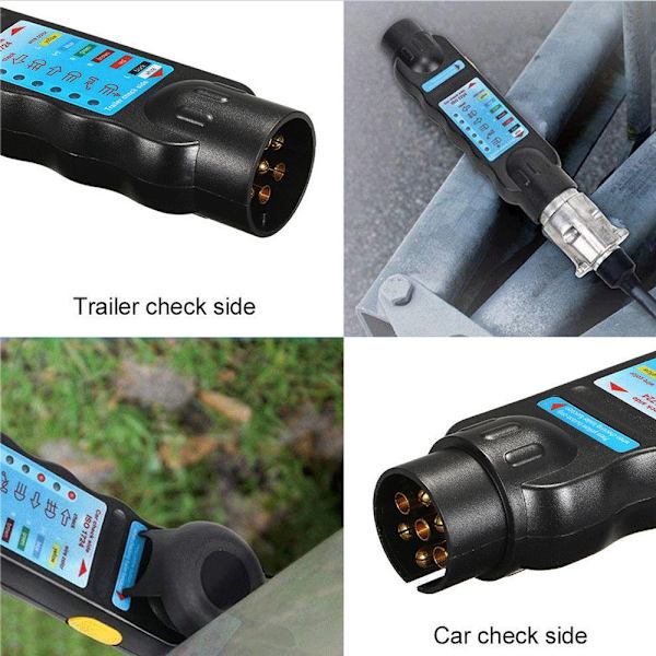 7-pins tilhengertester 12V campingvognlinjesignaltester Plugg- og kontaktkobling