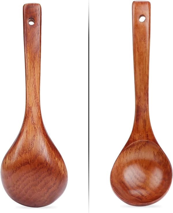 Puulusikka, luonnollinen puulusikka, puurokauha, 24 cm pitkä