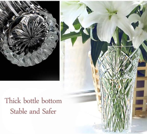 Vase, Glasvaser til blomster, stor Transparent Blomstervase (30 CM)
