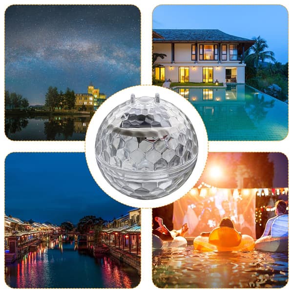 Solar Floating Pool Light IP44 Waterproof Solar Powered Pond Bulb Globe Lights LED Bulb Decoration (Warm Lighting)