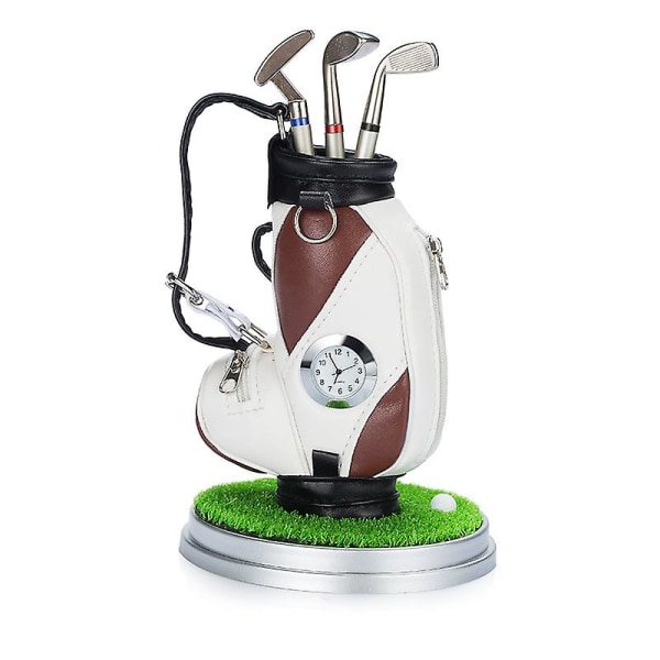 Golf Bag Penneholder Nyhed Med Golfklub Penne Og Ur Brun