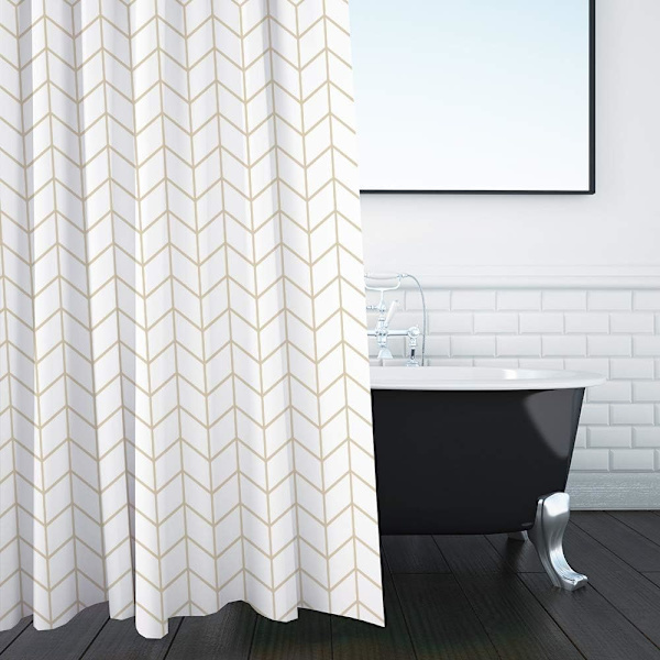 Bruseforhæng skimmel- og meldugbestandigt 180 x 180 cm (71 x 71 tommer) | 100 % polyester - sildebensmønster - pakke med 2 Herringbone 180 x 180 cm  2 Pack