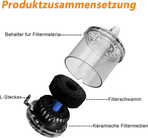 Mini Akvarium Filter Bio, Lille Fiskedam Bio Svampfilter, Lille Intern Filter til 1-30 Gal