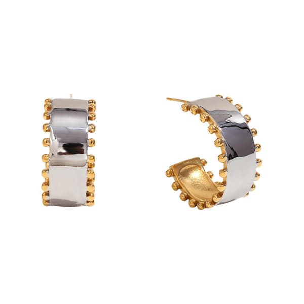 Rustfri stålringe øreringe med guldkant vandtætte smykker mode ørestikker til alsidig brug Stud earrings
