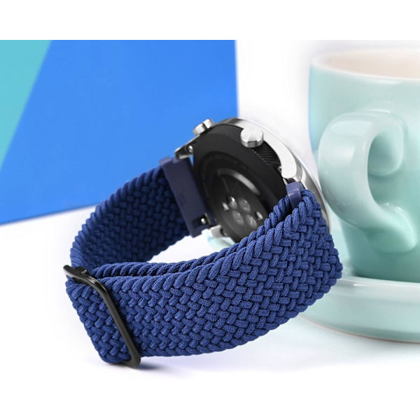 Nylonklockarmband, justerbara flätade öglor för män och kvinnor, 16 mm 18 mm 19 mm 20 mm 22 mm 24 mm att välja mellan Blue / Silver Buckle 18mm