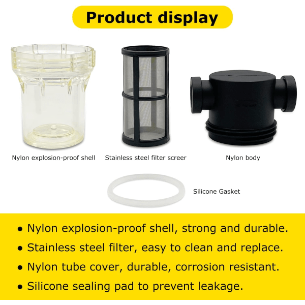 1/2\" hunn NPT in-line sil med 100 mesh rustfritt stål filter (1/2“ 100 mesh)