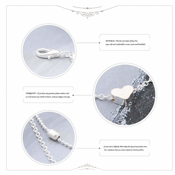 Boho Lagdelt Hjerte Halskjede Sølv Perlekjede Choker Halskjede Kjæreste Anheng Halskjeder Smykker for Kvinner og Jenter (SET1)
