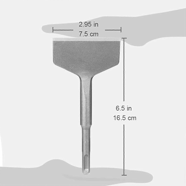 Flatmeisel 165mm x 75mm Vinklet nesemeisel Profesjonell meisel Bred meisel for bruk i keramikk Gulvfliser